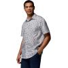 Columbia Men’s Super Slack Tide Camp Shirt Short Sleeve(Cool Grey Take Me to Texas)