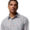 Columbia Men’s Super Slack Tide Camp Shirt Short Sleeve(Cool Grey Take Me to Texas)
