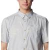 Columbia Men’s Super Slack Tide Camp Shirt Short Sleeve(Cool Grey Trout N About Print)
