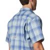 Columbia Men’s Super Slack Tide Camp Shirt Short Sleeve(Crushed Blue Ombre Check)