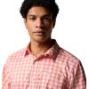 Columbia Men’s Super Slack Tide Camp Shirt Short Sleeve(Faded Peach Palaka Grid)