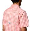 Columbia Men’s Super Slack Tide Camp Shirt Short Sleeve(Faded Peach Palaka Grid)