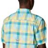 Columbia Men’s Super Slack Tide Camp Shirt Short Sleeve(Gulf Stream Multi Gingham)