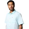 Columbia Men’s Super Slack Tide Camp Shirt Short Sleeve(Gulf Stream Palaka Grid)