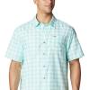 Columbia Men’s Super Slack Tide Camp Shirt Short Sleeve(Gulf Stream Palaka Plaid)