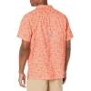 Columbia Men’s Super Slack Tide Camp Shirt Short Sleeve(Light Coral Tallyfish)