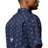 Columbia Men’s Super Slack Tide Camp Shirt Short Sleeve(Nocturnal Bluefin Pride)
