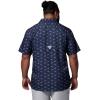 Columbia Men’s Super Slack Tide Camp Shirt Short Sleeve(Nocturnal Bluefin Pride)