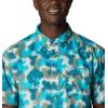 Columbia Men’s Super Slack Tide Camp Shirt Short Sleeve(Ocean Teal Bass Camo)