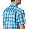 Columbia Men’s Super Slack Tide Camp Shirt Short Sleeve(Pool Mid Gingham)