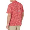 Columbia Men’s Super Slack Tide Camp Shirt Short Sleeve(Red Spark Gamefish Print)