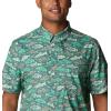 Columbia Men’s Super Slack Tide Camp Shirt Short Sleeve(Safari Fishfinder Print)