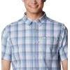 Columbia Men’s Super Slack Tide Camp Shirt Short Sleeve(Soft Violet Mid Gingham)