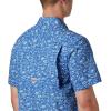 Columbia Men’s Super Slack Tide Camp Shirt Short Sleeve(Vivid Blue Gamefish Print)