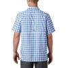 Columbia Men’s Super Slack Tide Camp Shirt Short Sleeve(Vivid Blue Palaka Plaid)