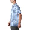 Columbia Men’s Super Slack Tide Camp Shirt Short Sleeve(Vivid Blue Palaka Plaid)