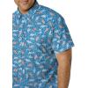 Columbia Men’s Super Slack Tide Camp Shirt Short Sleeve(Vivid Blue Tribal Fish Print)
