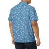 Columbia Men’s Super Slack Tide Camp Shirt Short Sleeve(Vivid Blue Tribal Fish Print)
