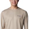 Columbia Men’s Terminal Tackle PFG Fish Flag Long Sleeve(Ancient Fossil/Carbon Trout Flies)