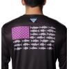 Columbia Men’s Terminal Tackle PFG Fish Flag Long Sleeve(Black/Berry Jam Inshore Fish)