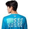 Columbia Men’s Terminal Tackle PFG Fish Flag Long Sleeve(Blue Echo/Lemon Wash Offshore Slam)
