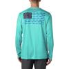 Columbia Men’s Terminal Tackle PFG Fish Flag Long Sleeve(Bright Aqua/Dark Pool)