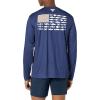 Columbia Men’s Terminal Tackle PFG Fish Flag Long Sleeve(Carbon/Ancient Fossil Alaska Fish)