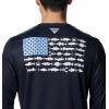 Columbia Men’s Terminal Tackle PFG Fish Flag Long Sleeve(Collegiate Navy/Agate Blue Mid Atlantic)