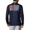 Columbia Men’s Terminal Tackle PFG Fish Flag Long Sleeve(Collegiate Navy/Red Spark)