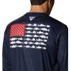 Columbia Men’s Terminal Tackle PFG Fish Flag Long Sleeve(Collegiate Navy/Red Spark)