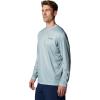 Columbia Men’s Terminal Tackle PFG Fish Flag Long Sleeve(Crushed Blue/Faded Peach Trout + Flies)
