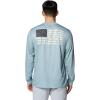 Columbia Men’s Terminal Tackle PFG Fish Flag Long Sleeve(Crushed Blue/Lemon Wash Inshore Slam)