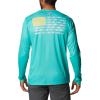 Columbia Men’s Terminal Tackle PFG Fish Flag Long Sleeve(Electric Turquoise/Sun Glow)