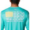 Columbia Men’s Terminal Tackle PFG Fish Flag Long Sleeve(Electric Turquoise/Sun Glow)