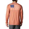 Columbia Men’s Terminal Tackle PFG Fish Flag Long Sleeve(Island Orange/Carbon Inshore Fish)