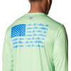 Columbia Men’s Terminal Tackle PFG Fish Flag Long Sleeve(Lime Glow/Vivid Blue)