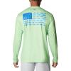 Columbia Men’s Terminal Tackle PFG Fish Flag Long Sleeve(Lime Glow/Vivid Blue)
