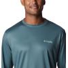 Columbia Men’s Terminal Tackle PFG Fish Flag Long Sleeve(Metal/Key West Bass Lures)