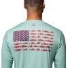 Columbia Men’s Terminal Tackle PFG Fish Flag Long Sleeve(Misty Jade/Dusty Purple)
