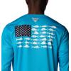 Columbia Men’s Terminal Tackle PFG Fish Flag Long Sleeve(Ocean Blue/Collegiate Navy Offshore Slam)