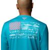 Columbia Men’s Terminal Tackle PFG Fish Flag Long Sleeve(Ocean Teal)