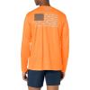 Columbia Men’s Terminal Tackle PFG Fish Flag Long Sleeve(Orange Blast/City Grey Trout Flies)