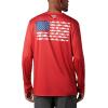 Columbia Men’s Terminal Tackle PFG Fish Flag Long Sleeve(Red Spark/White)