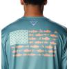 Columbia Men’s Terminal Tackle PFG Fish Flag Long Sleeve(Tranquil Teal/Mint Cay Trout Flies)