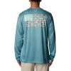 Columbia Men’s Terminal Tackle PFG Fish Flag Long Sleeve(Tranquil Teal/Mint Cay Trout Flies)