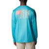 Columbia Men’s Terminal Tackle PFG Fish Flag Long Sleeve(Turquoise/Coral Glow Offshore Fish)