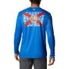 Columbia Men’s Terminal Tackle PFG Fish Flag Long Sleeve(Vivid Blue/Fl Fish)