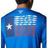 Columbia Men’s Terminal Tackle PFG Fish Flag Long Sleeve(Vivid Blue/Tx Flag)