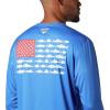 Columbia Men’s Terminal Tackle PFG Fish Flag Long Sleeve(Vivid Blue/White)