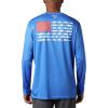 Columbia Men’s Terminal Tackle PFG Fish Flag Long Sleeve(Vivid Blue/White)